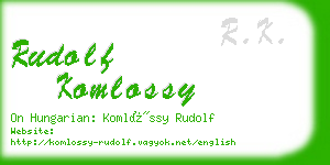 rudolf komlossy business card